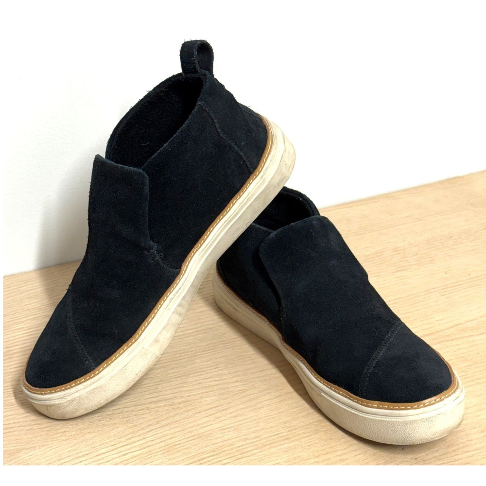 TOMS Black Suede Slip On‎ High Top Sneakers Women's Size 6.5
